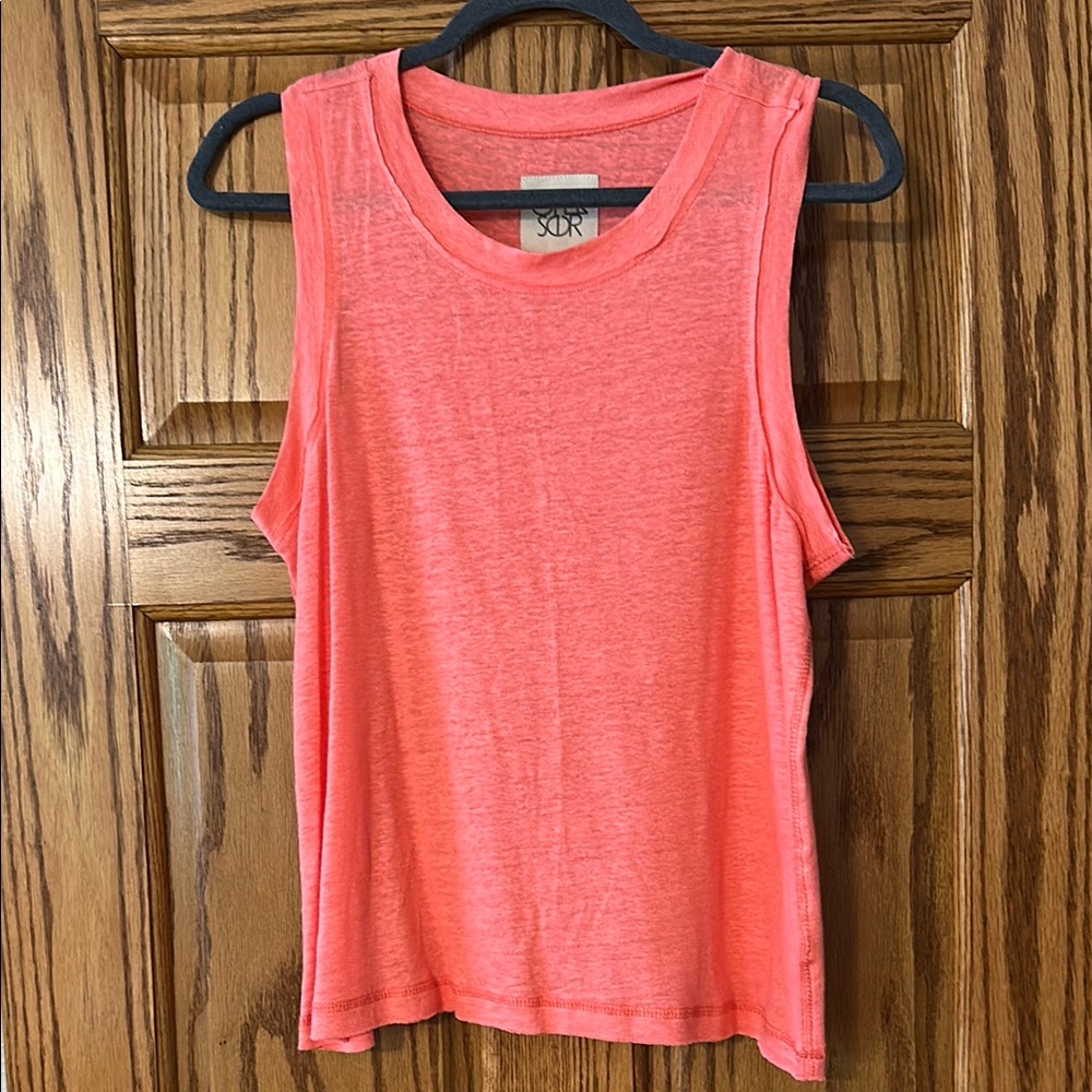 Chaser Bright Coral Muscle Tee (Evereve)